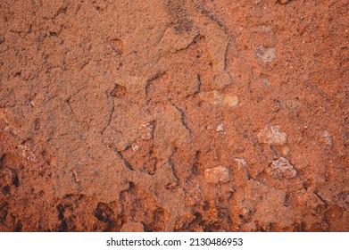 Vintage red clay wall. Photo of surface of vintage stony wall. Wide angle. Vintage brickwork view. Grey stone constitution. Exterior antique element of building. Aged brickwork quality.