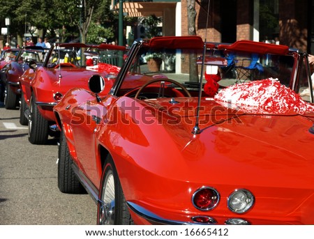 Vintage red convertibles