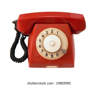 Vintage Red Phone On White Background Stock Photo 19803985 