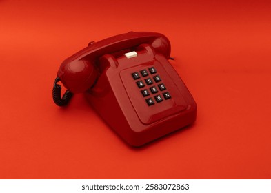 Un teléfono rojo vintage