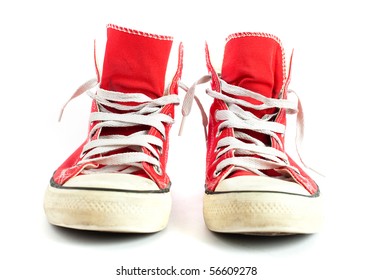 Vintage Red Shoes Isolated