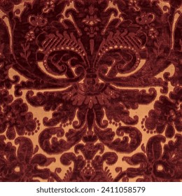 Vintage Red Velvet Damask Texture Pattern - Powered by Shutterstock