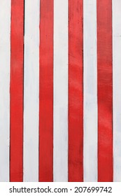 Vintage Red And White Wooden Stripes Wall Texture