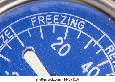 Vintage Refrigerator Thermometer Freezing Zone Macro Detail