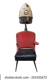 Vintage Retro Barber's Hair Dryer And Chair