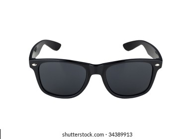 Vintage Retro Black Sunglasses Isolated On White