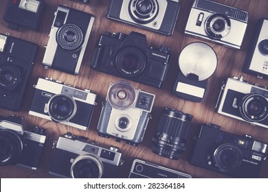 vintage and retro camera set