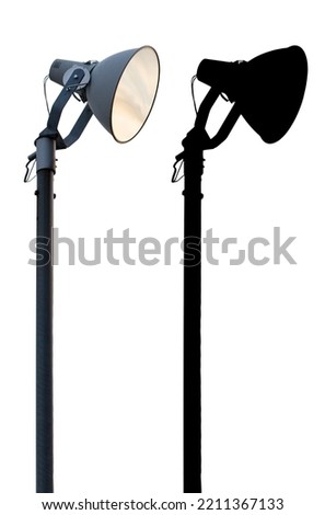 vintage retro style urban street light or Road lamp isolated on white background with clipping path