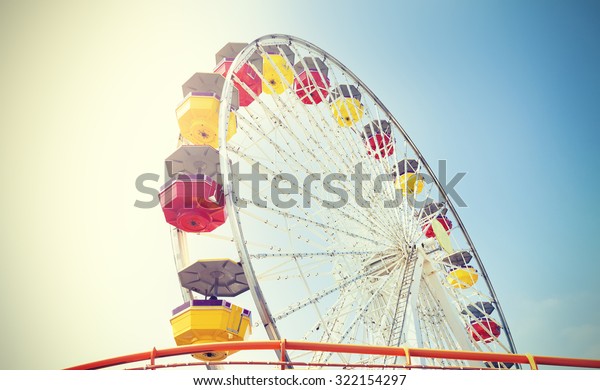 Vintage Retro Toned Picture Amusement Park Stock Photo Edit Now