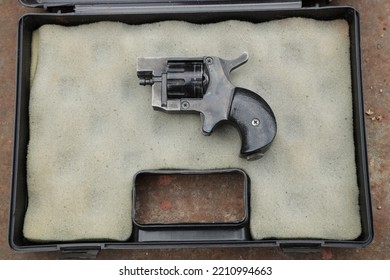 Vintage Revolver In The Case