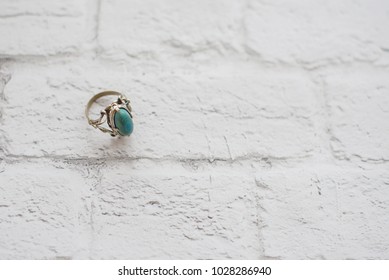 Vintage ring with green agate