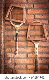 Vintage Room Style And Old Tennis Racket