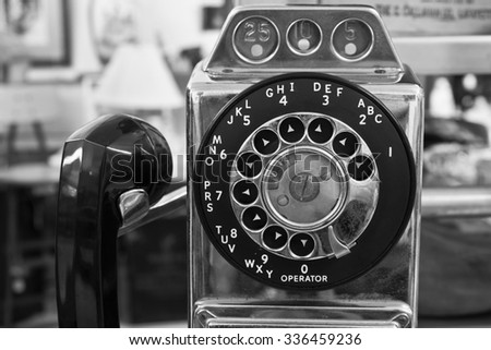 Vintage Rotary Pay Phone - Old Pay Telephone with Coin Slots I