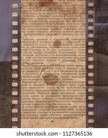 Vintage rough background with old newspaper and retro film strip