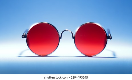 Vintage Round Sunglasses Red Old Fashioned Stock Photo 2194493245