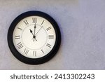 vintage round wall clock hanging on the wall