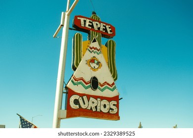 Vintage Route 66 Sign in Tucumcari New Mexico