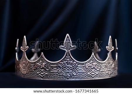 Vintage royal crown for man, jewellery. Concept of power and wealth