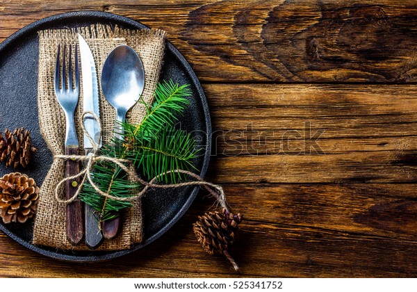 Vintage Rustic Cutlery Set Country Style Stock Photo 525341752 ...