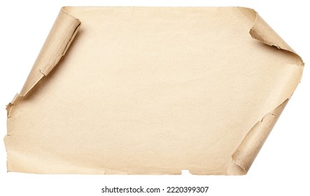 vintage scroll isolated on white. old manuscript paper texture with copy space - Shutterstock ID 2220399307