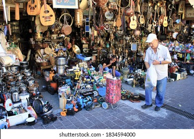 Vintage Second Hand Items Outside Of Antique Store In Athens, Greece, October 9 2020.