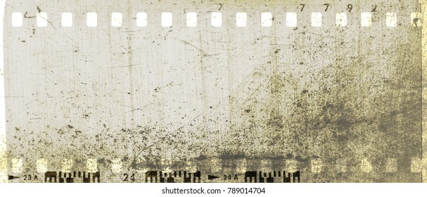 Vintage Sepia Film Strip Frame Scratched Textured.