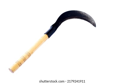 Vintage Sickle Wooden Handle Isolated On Stock Photo 2179241911 ...