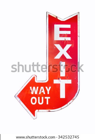 Vintage sign Exit Way out Retro style isolated Signage