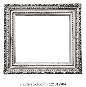 Vintage Silver  Frame, Isolated On White