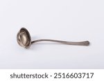 Vintage Silver Ladle Isolated on White Background