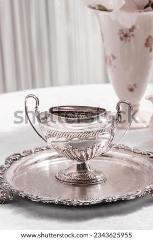 Vintage silver tableware 120 years old France handmade antiques ストックフォト © 