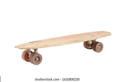 Vintage Skateboard On White Background