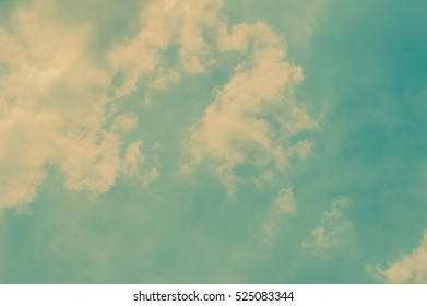 Vintage Sky And Clouds Background.