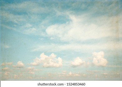 Vintage Sky With Cumulus Humilis Clouds.