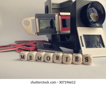 Vintage Slide Projector With Film Holder