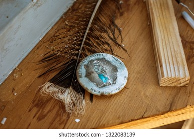 Vintage Smokey The Bear Pin In A Fire Watch Tower