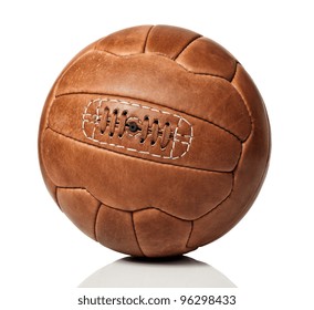 Vintage Soccer Ball On White Background