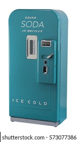 Vintage Soda Machine With Clipping Path.