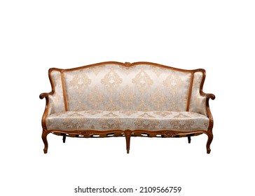 Vintage Sofa Isolated On A White Background.