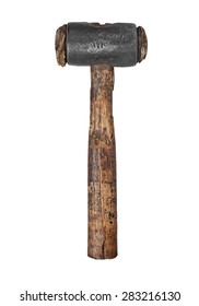 Vintage Soft Leather End Mallet Over White, Clipping Path