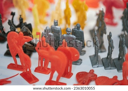 Vintage soldiers made of plastic and tin from the Soviet era