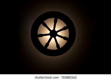 Vintage Spinning Wheel On Dark Backgroundlife Stock Photo 765882562