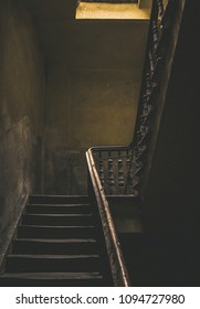 Vintage Staircase In Old Tenement House In Lublin, Poland