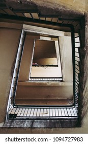 Vintage Staircase In Old Tenement House In Lublin, Poland