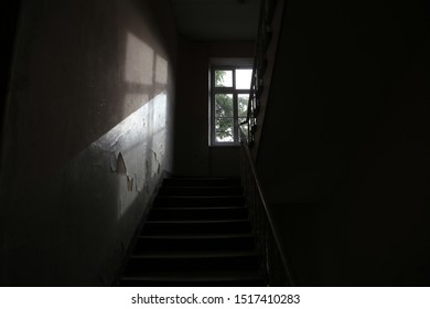 Vintage Staircase In Old Tenement House In Warsaw, Poland