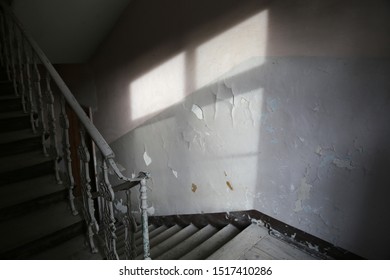 Vintage Staircase In Old Tenement House In Warsaw, Poland