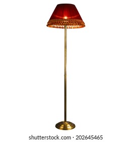 Vintage Stand Floor Lamp Isolated On White