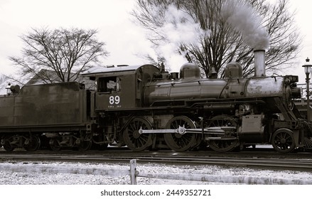 Vintage steam engine ready to travel. - Powered by Shutterstock