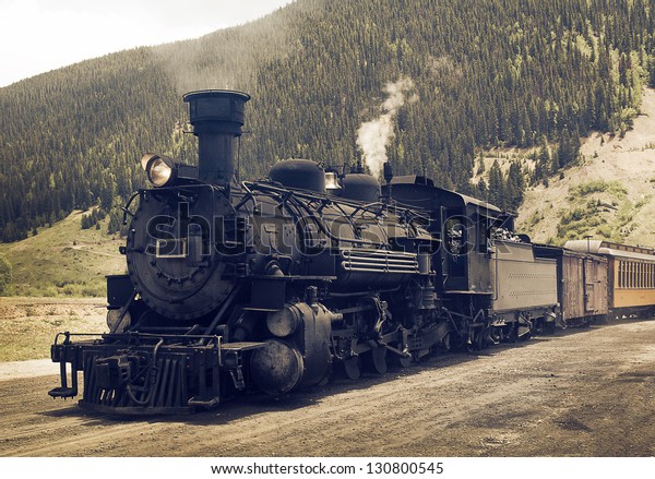 Vintage Steam Engine Train Stock Photo (Edit Now) 130800545