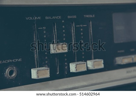 Vintage stereo and control button 